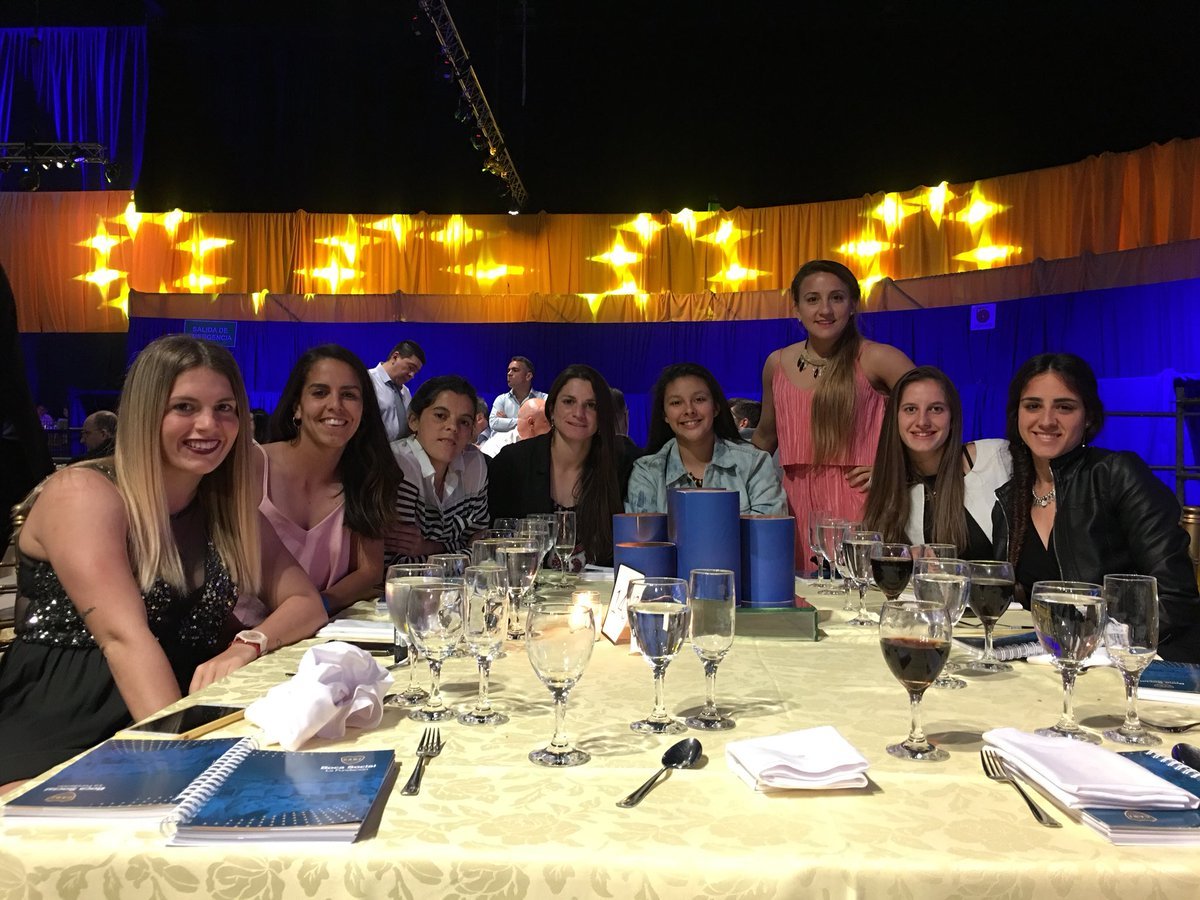 Jugadoras en la cena de Boca Social